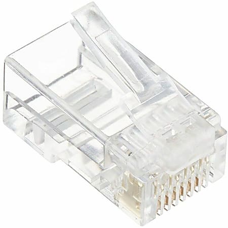 4XEM 100 Pack Cat5E RJ45 Modular Ethernet Plugs for Stranded or Solid CAT5E Cable - 100 Pack Modular RJ45 Ethernet ends  - 4X100PKC5E