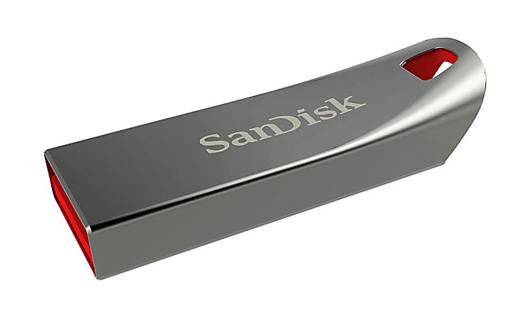 SanDisk® Cruzer™ Force USB 2.0 Flash Drive, 16GB, Red/Silver, SDCZ71-016G-A46