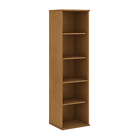 Bush Business Furniture 5 Shelf Narrow Bookcase, 66"H, Natural Cherry, Standard Delivery