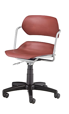 OFM Computer Swivel Task Chair, 33"H x 21"W x 21"D, Silver Frame, Wine