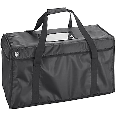 American Metalcraft Deluxe Polyester Insulated Delivery Bags, 24"H x 12"W x 24"D, Black, Pack Of 10 Bags