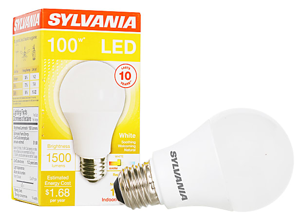 Sylvania A19 1500 Lumens LED Bulbs, 14 Watt, 3000 Kelvin, Pack Of 6 Bulbs