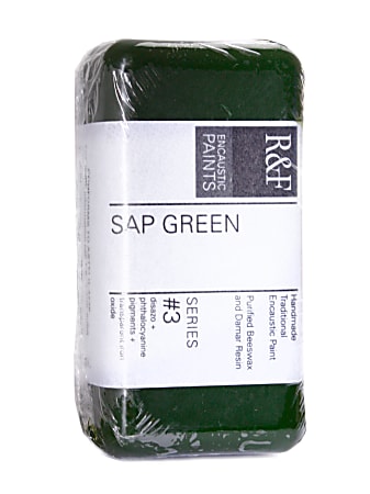 R & F Handmade Paints Encaustic Paint, 1 1/4" x 2 1/2" x 3/4", 40 mL, Sap Green, Pack Of 2