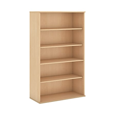 Bush Business Furniture 66"H 5-Shelf Bookcase, Natural Maple, Standard Delivery