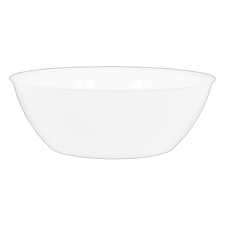Amscan 10-Quart Plastic Bowls, 5" x 14-1/2", Frosty White, Set Of 3 Bowls