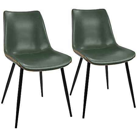 LumiSource Durango Dining Chairs, Black/Vintage Green, Set Of 2 Chairs