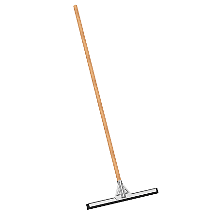 Gritt Commercial Double Neoprene Foam Floor Squeegee With Aluminum Telescopic Handle, 18" Squeegee/72" Handle, Black/Silver