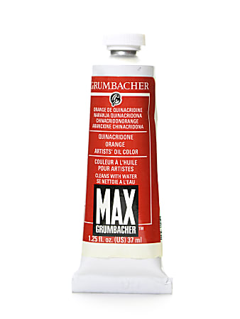 Grumbacher Max Water Miscible Oil Colors, 1.25 Oz, Quinacridone Orange