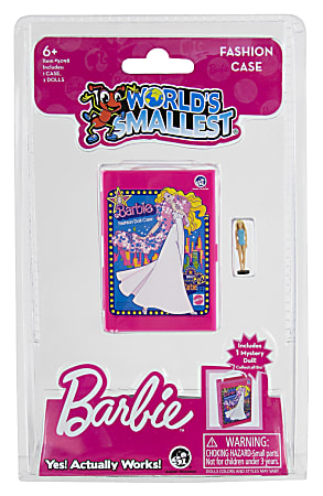 Super Impulse World's Smallest Barbie Fashion Case, 2" x 3/4" x 3", Pink