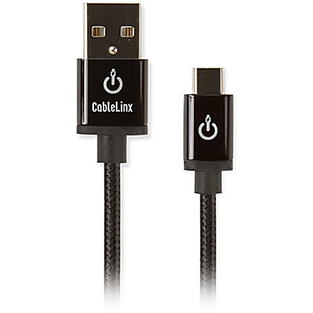 Limitless Innovations CableLinx Elite Micro to USB-A Charge And Sync Braided Cable For Smartphones, Tablets And More, Black, MICU72-001-GC