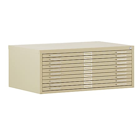 Sandusky® 10-Drawer Flat File, 16 1/8"H x 46 3/4"W x 35 3/8"D, Putty