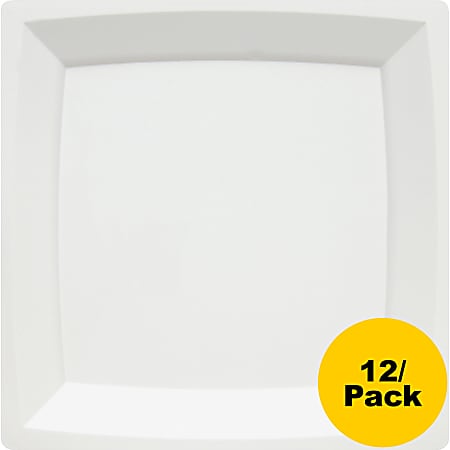 Milan WNA Comet Square Dinner Plate - - Polystyrene, Plastic - Disposable - White - 12 / Pack