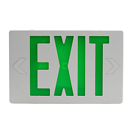 Sylvania ValueLED "Exit" Sign/Emergency Light, 8"H x 19-1/2"W x 4-7/16"D, Green 