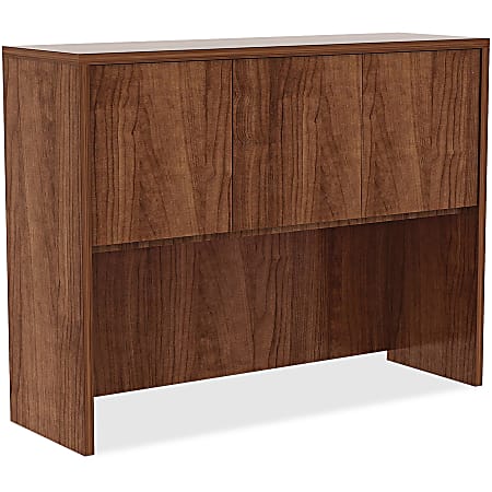 Lorell® Essentials Hutch With Doors, 48"W, Walnut