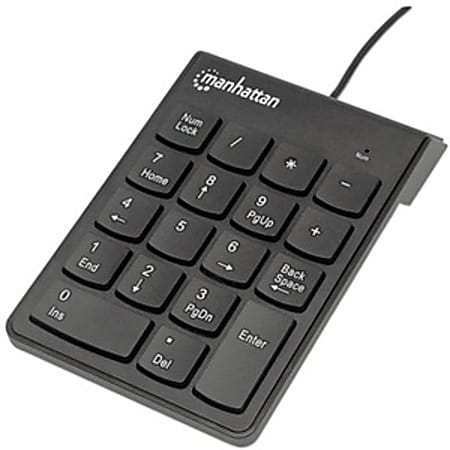 Manhattan 19-Key Wired Numeric Keypad, Black, 176354