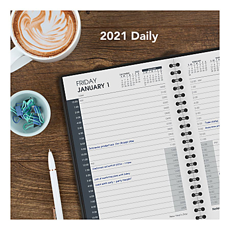 5 x 8 Small 24-Hour 2022 Daily Appointment Book & Planner by AT-A-GLANCE Black 7020305