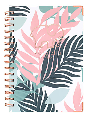 Cambridge® Ivory Ella Weekly/Monthly Academic Planner, 5-1/2" x 8-1/2", Palm Leaves, July 2020 To June 2021, 6382-200A