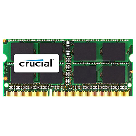 Crucial 4GB (1 x 4 GB) DDR3 SDRAM Memory Module - For Notebook, Desktop PC - 4 GB (1 x 4GB) - DDR3-1333/PC3-10600 DDR3 SDRAM - 1333 MHz - CL9 - 1.35 V - Non-ECC - Unbuffered - 204-pin - SoDIMM - Lifetime Warranty