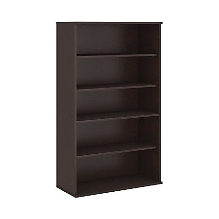 Bush Business Furniture 66"H 5-Shelf Bookcase, Mocha Cherry, Standard Delivery