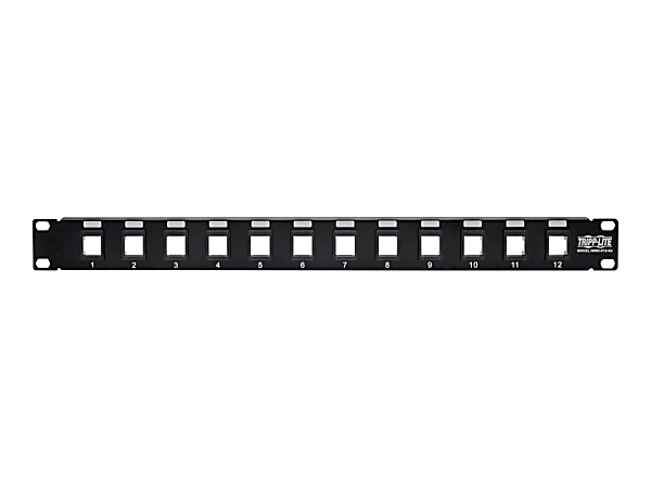 Eaton Tripp Lite Series 12-Port 1U Rack-Mount Unshielded Blank Keystone/Multimedia Patch Panel, RJ45 Ethernet, USB, HDMI, Cat5e/6 - N062012KJ