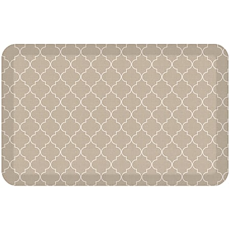 GelPro Designer Comfort Polyurethane Anti-Fatigue Mat For Hard Floors, 20” x 32”, Trellis Khaki