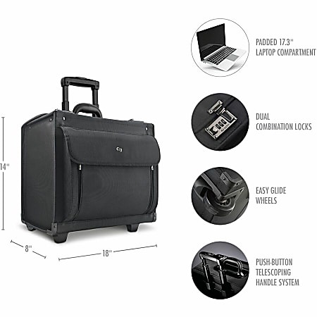 Solo New York Classic Rolling Catalog Case For 17.3 Laptops Black Office Depot