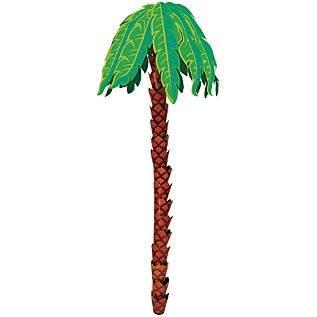 Amscan Summer Luau 3-D Hanging Palm Tree Decoration, 96" x 32", Multicolor