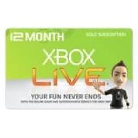Microsoft Xbox LIVE 12 Month Gold Membership Card 