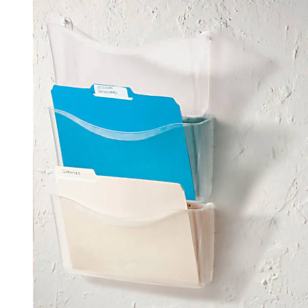 Office Depot® Brand Unbreakable 3-Pocket Letter-Size Wall Files, Clear, Pack Of 3
