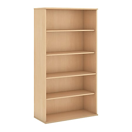 Bush Business Furniture 72"H 5-Shelf Bookcase, Natural Maple, Standard Delivery
