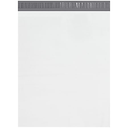 Partners Brand 19" x 24" Poly Mailers With Tear Strips, White, Case Of 250 Mailers