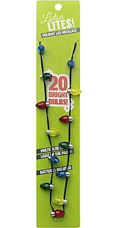 DM Merchandising Holiday Lights Flashing Necklace, 7", Multicolor