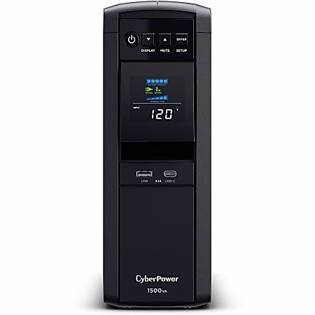 CyberPower CP1500PFCLCDTAA UPS System - 1500VA/1000W, 120 VAC, NEMA 5-15P, Mini-Tower, Sine Wave, 12 Outlets, LCD, $500000 CEG- CP1500PFCLCDTAA