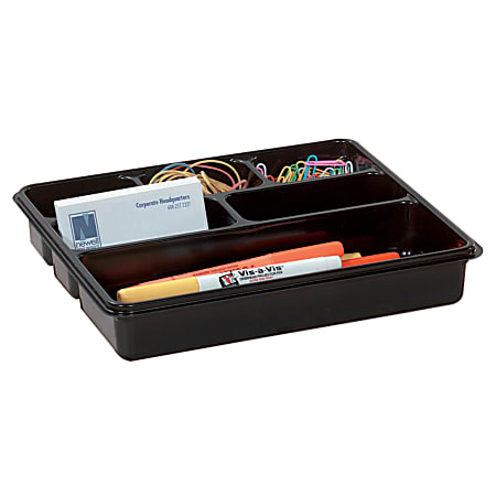 Office Depot® Brand 6-Compartment Utility Tray, 8" x 9", Black