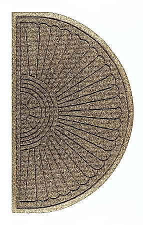 M+A Matting Waterhog Max Grand Half-Oval Floor Mat, 3' W x 1.8' H, Khaki