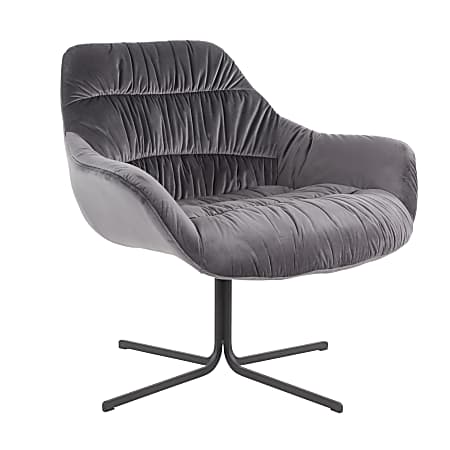 LumiSource Wayne Swivel Lounge Chair, Black/Gray