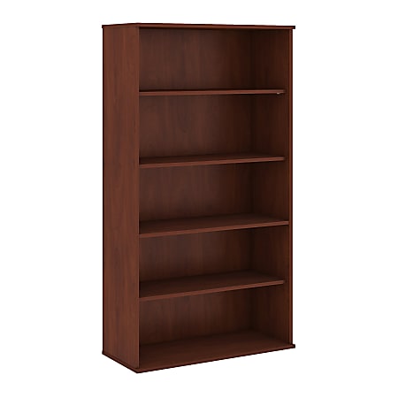 Bush Business Furniture 5 Shelf Bookcase, 72"H, Hansen Cherry, Premium Installation