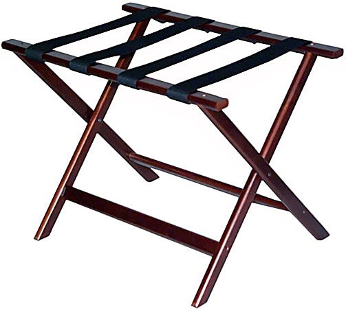 CSL Economy Wood Luggage Racks, 19-1/2”H x 26”W x 17"D, Cherry Mahogany/Black, Pack Of 6 Racks