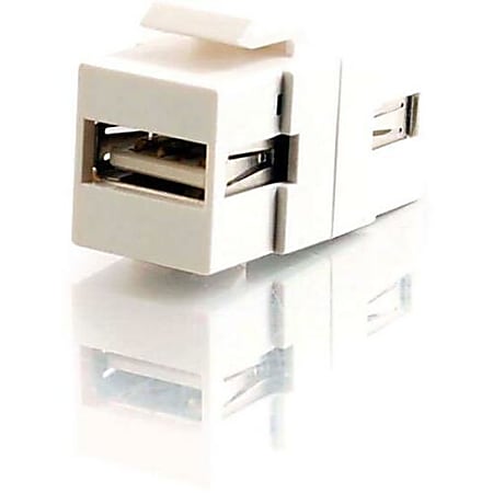 C2G Snap-In USB A/A Female Keystone Insert Module - White - 1 x Type A USB Female - 1 x Type A USB Female - White - TAA Compliant