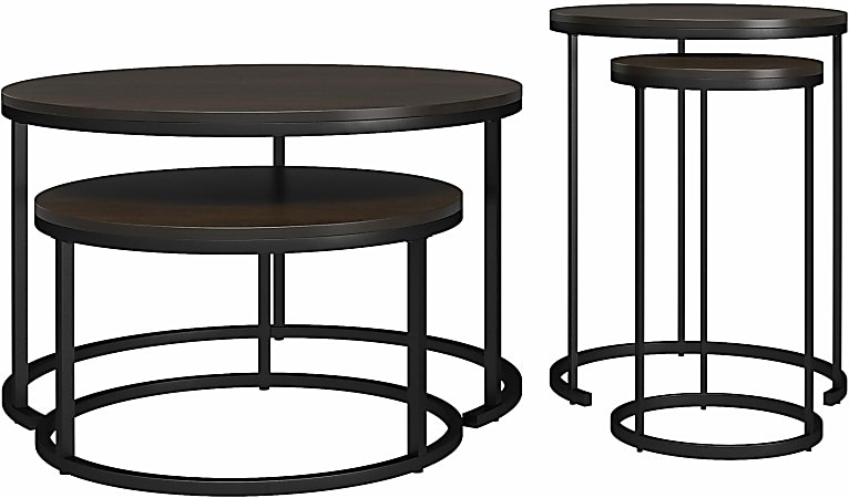 Ameriwood™ Home Clarine Nesting Coffee And End Table Bundle, Black/Espresso, Set Of 4 Tables
