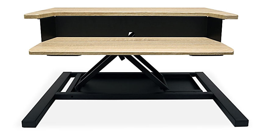 Luxor 32" Standing Desk Riser, 15-1/2"H x 32"W x 23-1/2"D, White Oak