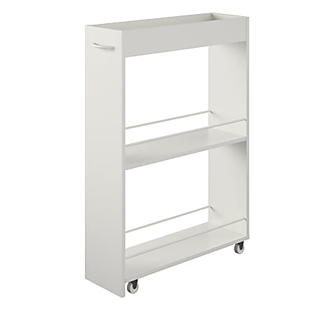 Ameriwood™ Home Trestle Laundry Cart, 35-5/16"H x 25-15/16"W x 7-3/4"D, White