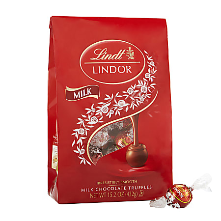 Lindt Lindor Chocolate Truffles, Milk Chocolate, 15.2 Oz Box