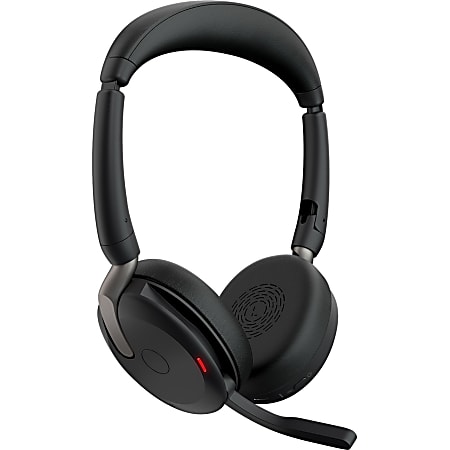 Jabra Evolve2 65 Flex MS Stereo - Headset - on-ear - Bluetooth - wireless - active noise canceling - USB-C via Bluetooth adapter - black - with wireless charging pad - Certified for Microsoft Teams