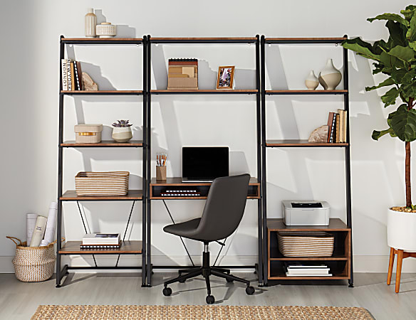Realspace 56 W Trazer Computer Desk With Storage Shelves Gray - Office Depot
