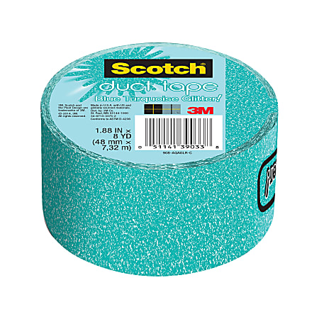 Scotch® Expressions Duct Tape, 3" Core, 1.88" x 8 Yd., Blue Turquoise