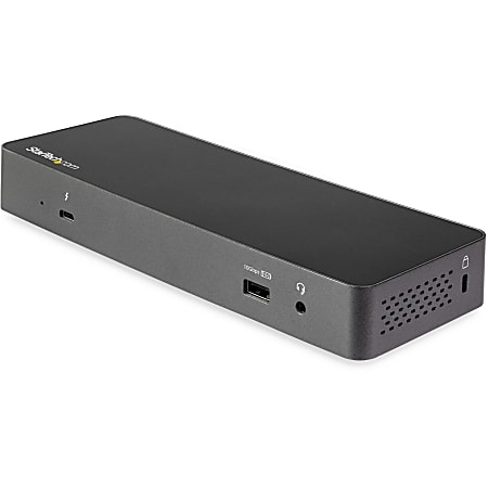 StarTech.com Universal Thunderbolt 3 or USB-C Host Docking Station - Dual Monitor 4K DisplayPort - 60W Power Delivery - TB3 / USB 3.1 Gen 2 Type-C Dock - Mac & Windows - 70 cm Host Cable - Thunderbolt 3 docking station with 60W power delivery