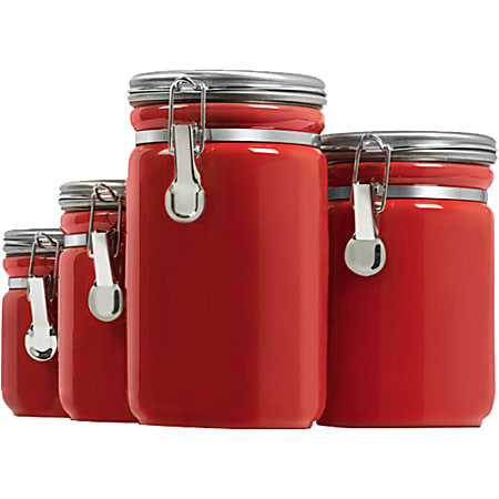 Anchor Hocking Ceramic Canister 4-Piece Set