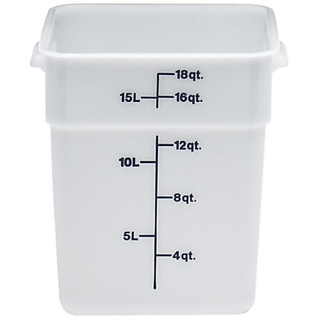 Cambro CamSquare Food Storage Container, 18 Qt, White