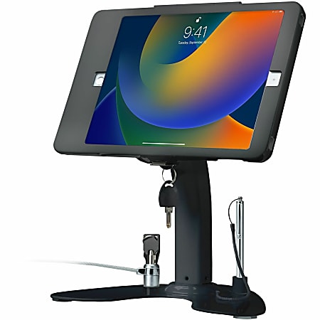 CTA Digital Dual Security Kiosk Stand with Locking Case and Cable for iPad 10.2 (Gen. 7), iPad Air 3 and iPad Pro 10.5 (Black) - 10.5" Screen Support - 1